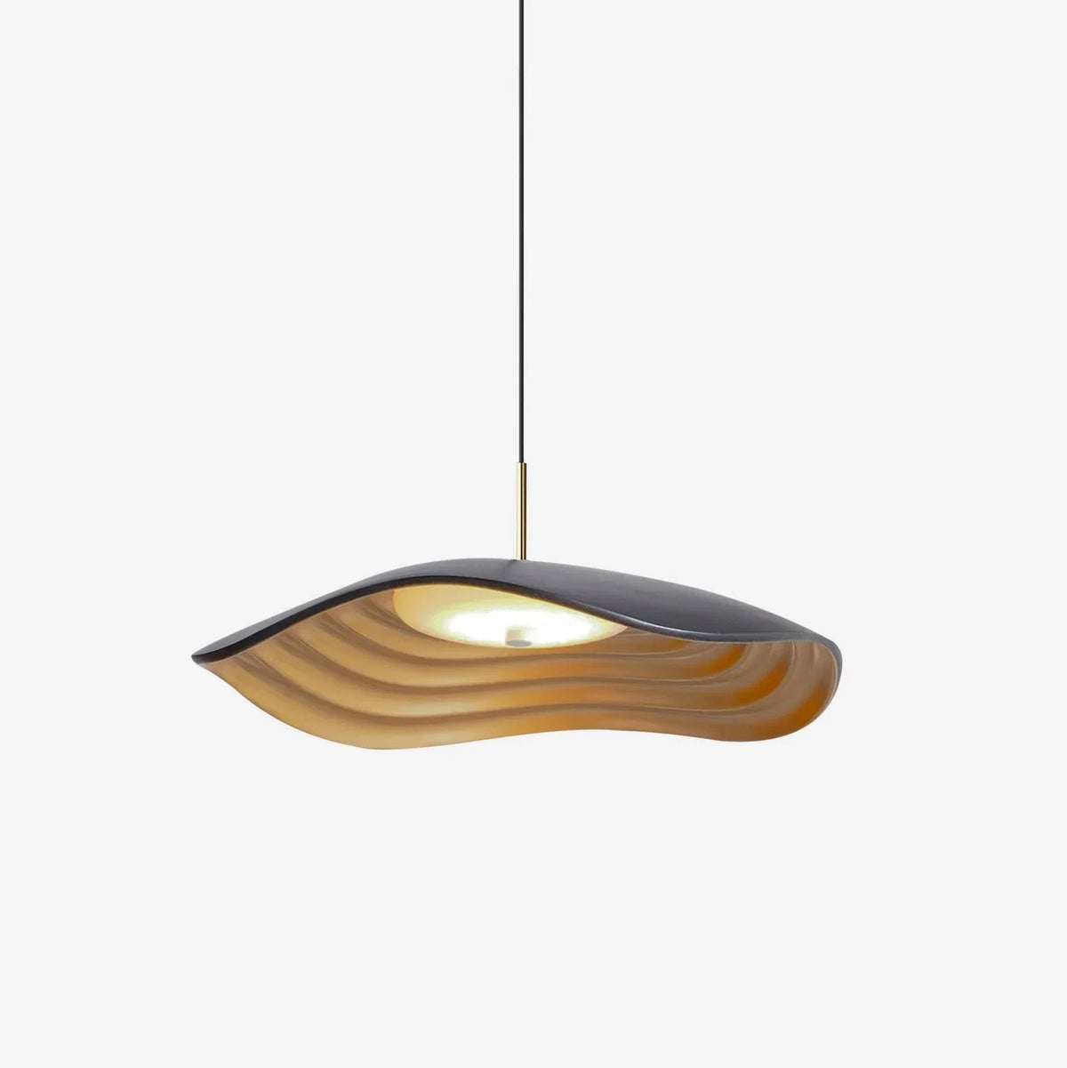 Resin Wavy Pendant Light for Kitchen Island by AUVIELIGHT, Dia 40cm x H 16cm/ ∅ 15.7" x H 6.2" / Black / Warm Light and 1 other sizes