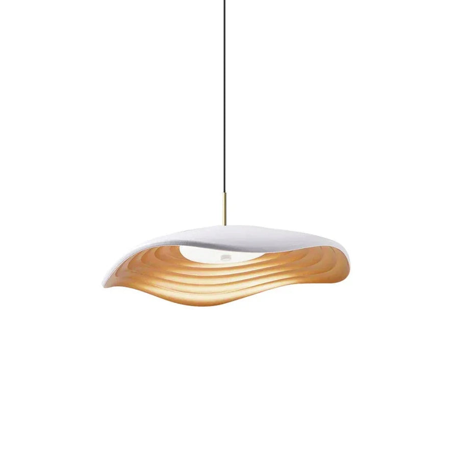 Resin Wavy Pendant Light for Kitchen Island by AUVIELIGHT, Dia 24cm xH 15cm/ ∅ 9.4" x H 6.3" / White / Warm Light