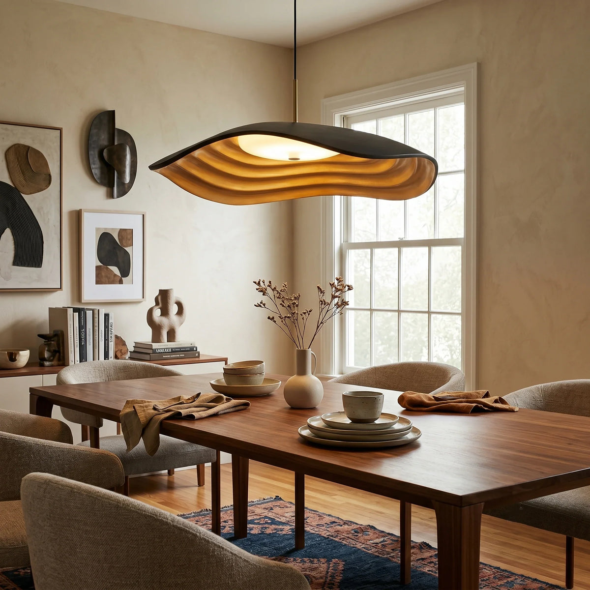 Resin Wavy Pendant Light for Kitchen Island by AUVIELIGHT