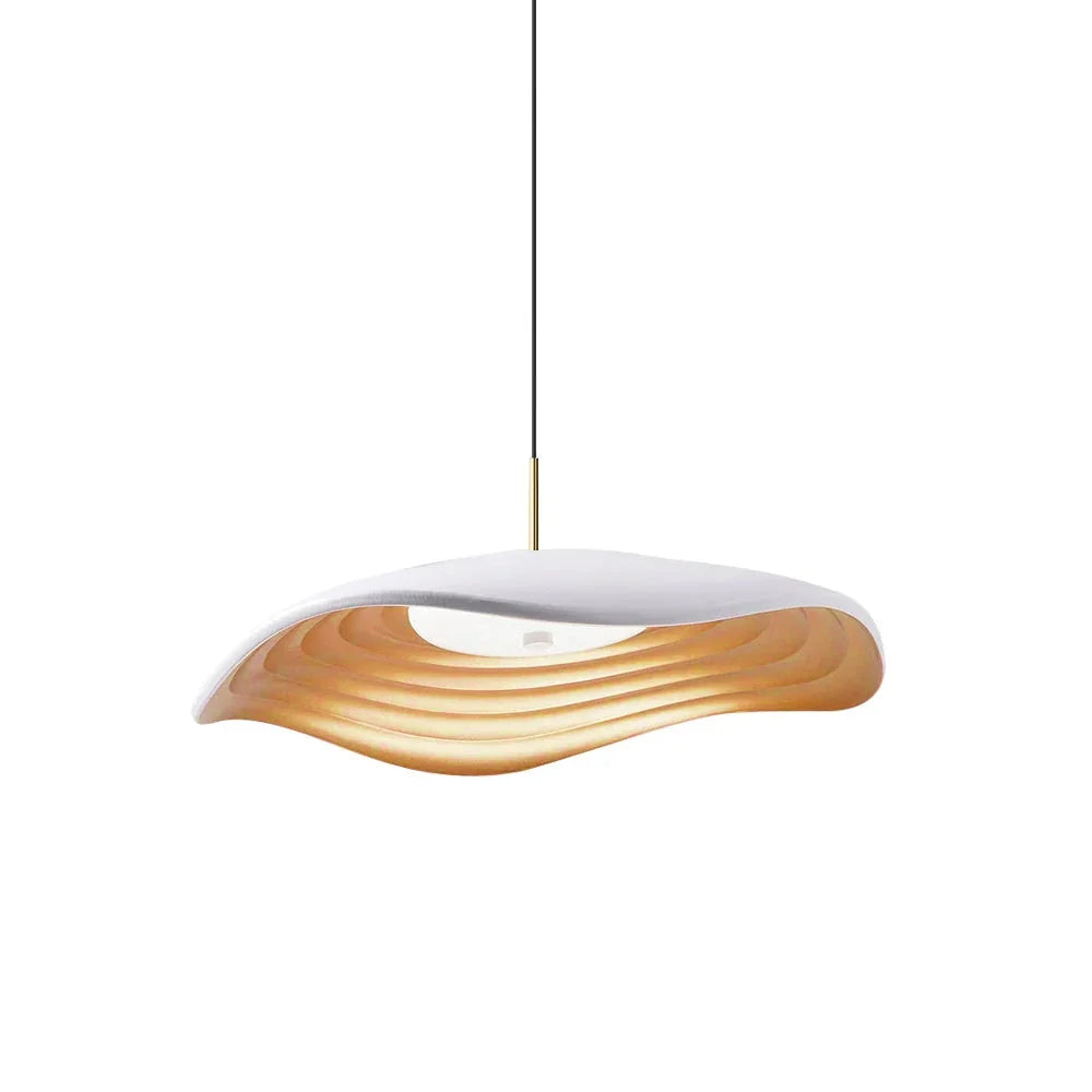 Resin Wavy Pendant Light for Kitchen Island by AUVIELIGHT, Dia 40cm x H 16cm/ ∅ 15.7" x H 6.2" / White / Warm Light and 1 other sizes