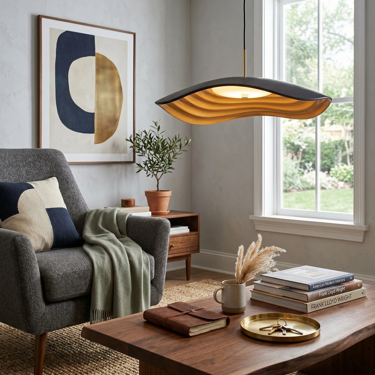 Resin Wavy Pendant Light for Kitchen Island by AUVIELIGHT