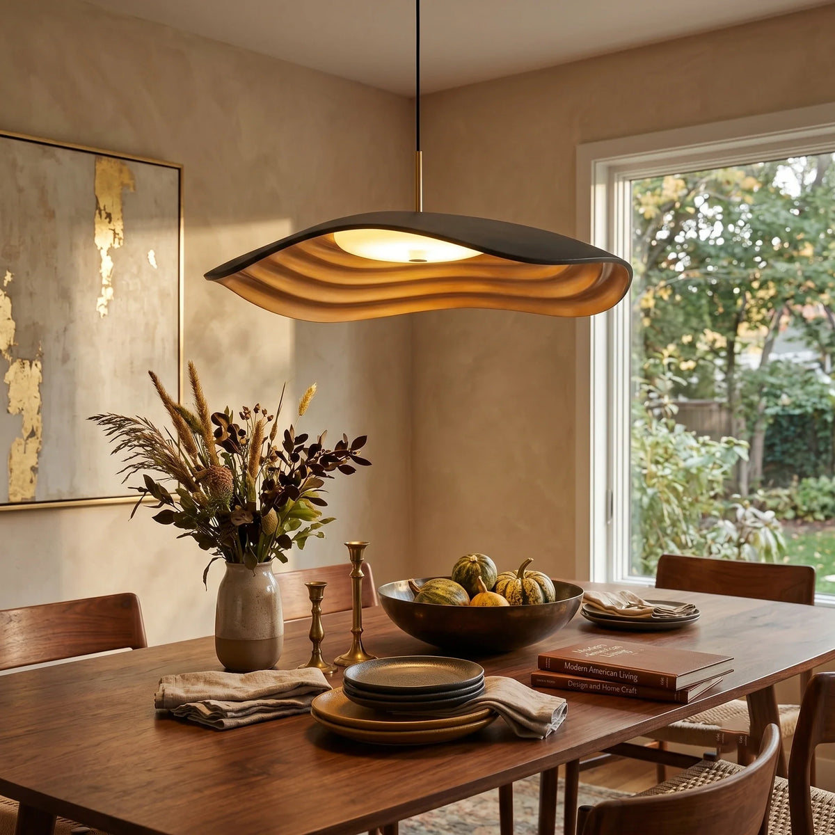 Resin Wavy Pendant Light for Kitchen Island by AUVIELIGHT