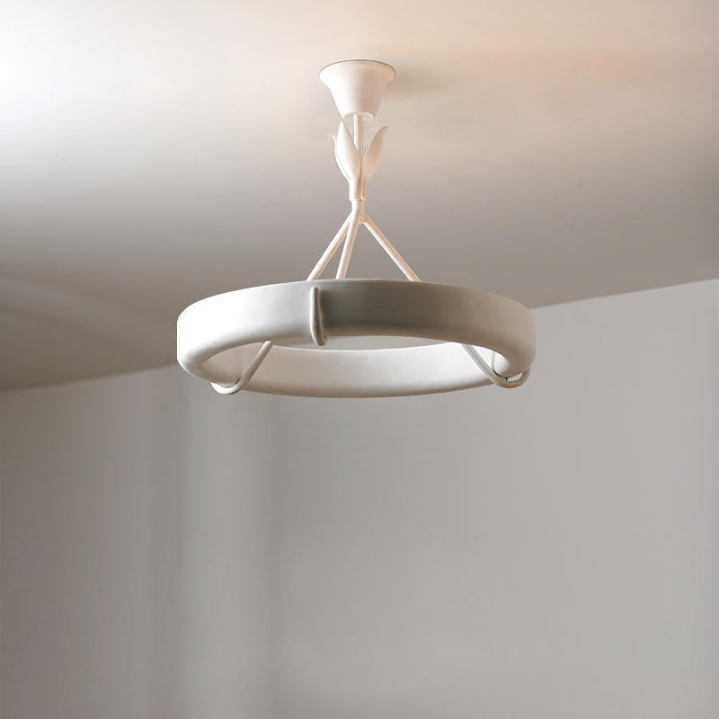 Plaster Chandelier in white for Dining Room by AUVIELIGHT