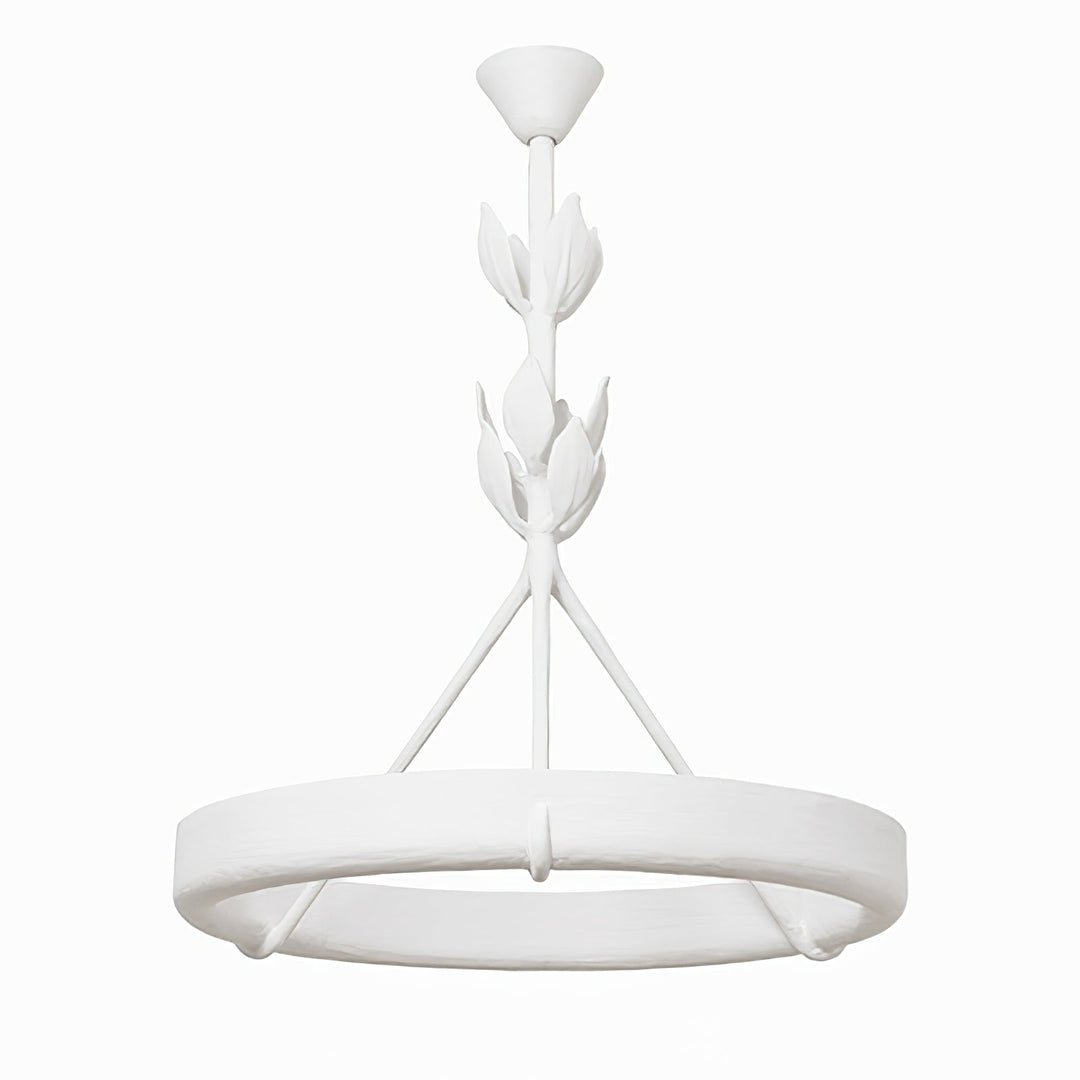 Plaster Chandelier in white for Dining Room by AUVIELIGHT, ∅ 33.5″ x H 22.8″ / Dia 85cm x H 58cm / Plaster White / Warm Light and 3 other sizes