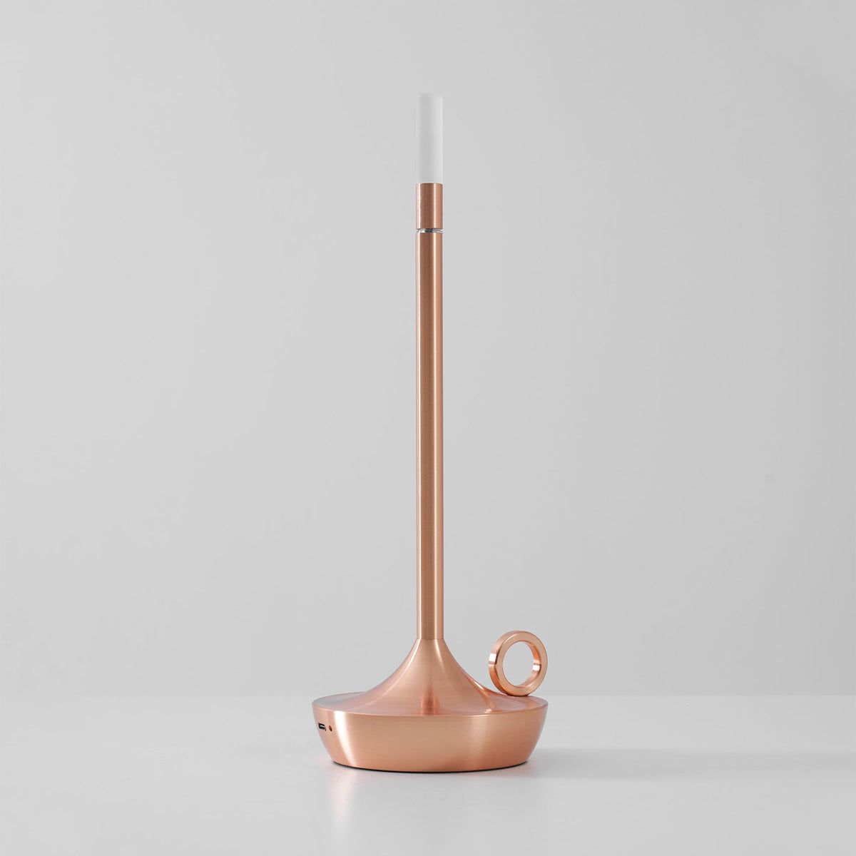 Wick Table Lamp for Living Room by AUVIELIGHT, Dia 11cm x H 26cm / ∅ 4.3″ x H 10.2″ / Rose Gold / Touch switch
