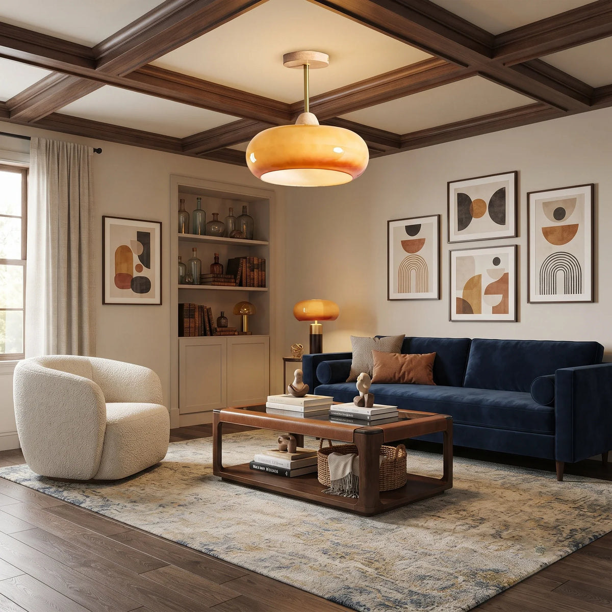 Disc Flush Mount in glass for Low Ceilings by AUVIELIGHT