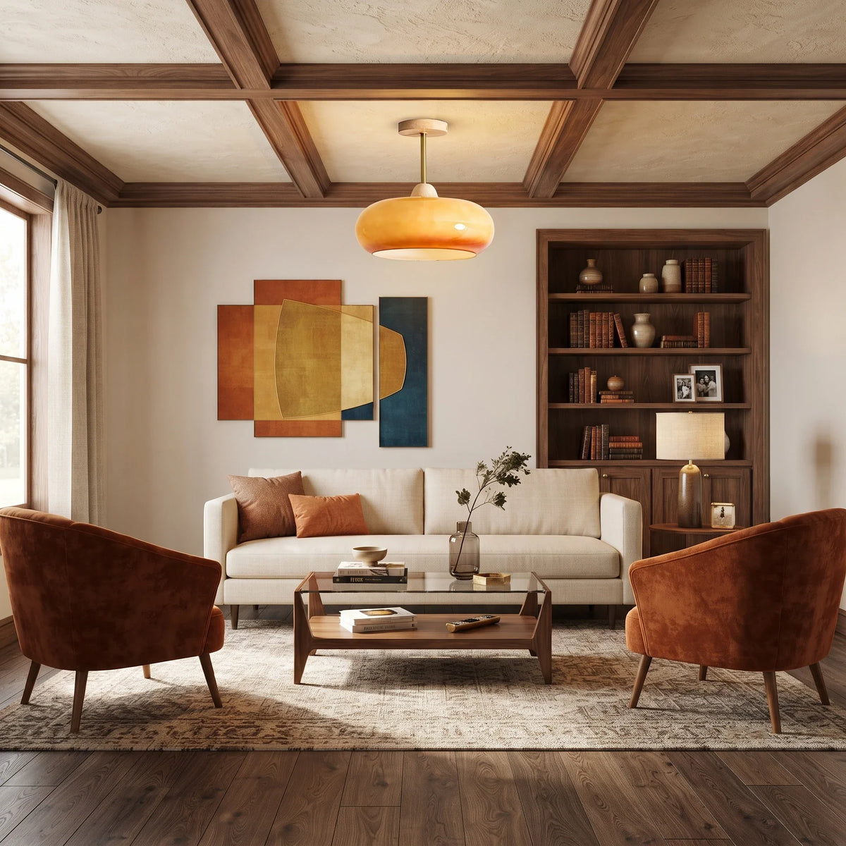 Disc Flush Mount in glass for Low Ceilings by AUVIELIGHT