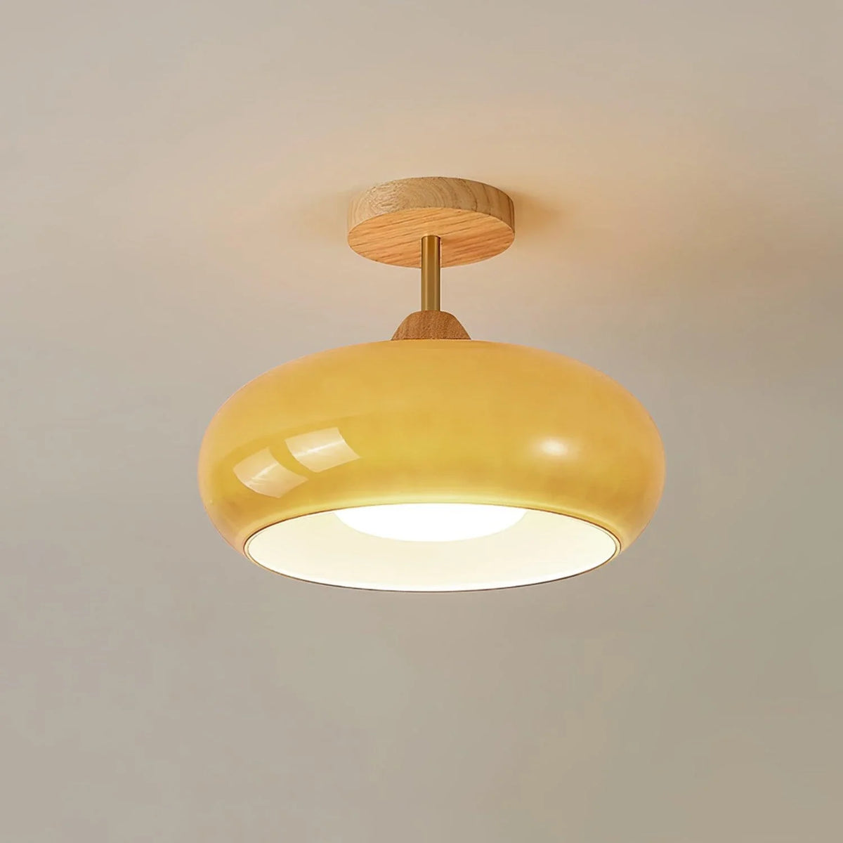 Disc Flush Mount in glass for Low Ceilings by AUVIELIGHT