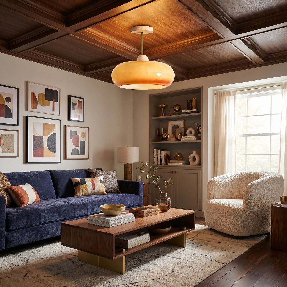 Disc Flush Mount in glass for Low Ceilings by AUVIELIGHT