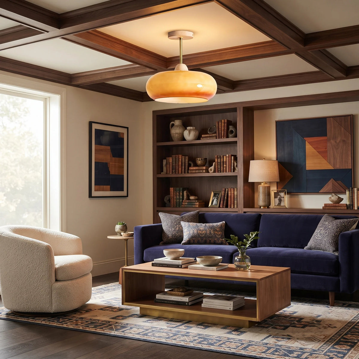 Disc Flush Mount in glass for Low Ceilings by AUVIELIGHT