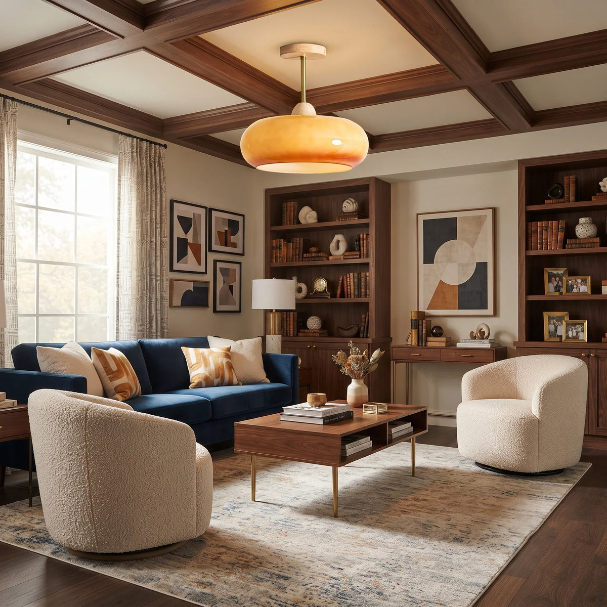 Disc Flush Mount in glass for Low Ceilings by AUVIELIGHT