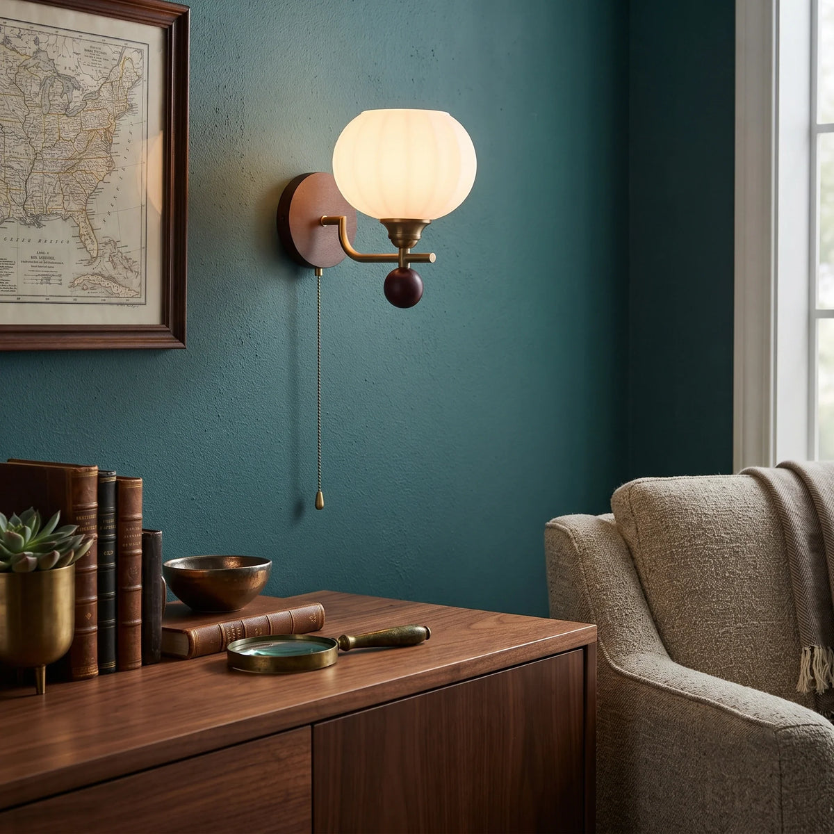 Globe Wall Sconce in glass for Hallway by AUVIELIGHT