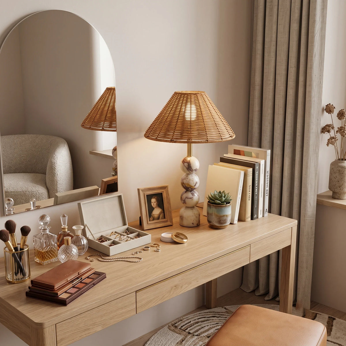 Woven Sphere Lamp in marble for Living Room by AUVIELIGHT