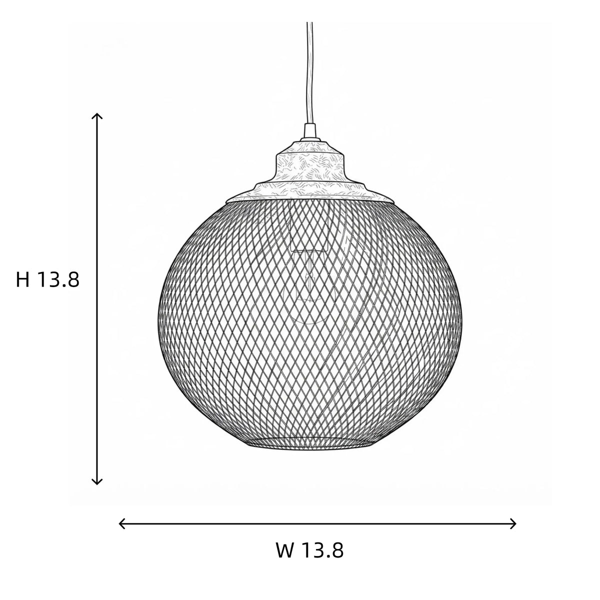 Woven Wire Globe Pendant Light for Kitchen Island by AUVIELIGHT