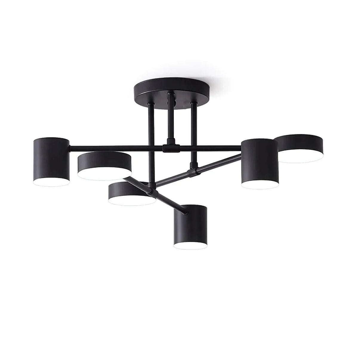 Zane 6-Light Geometric Semi-Flush Mount for Low Ceilings by AUVIELIGHT