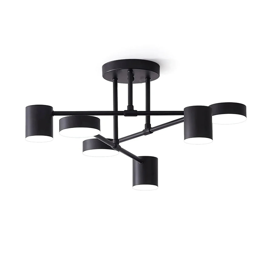 Zane 6-Light Geometric Semi-Flush Mount for Low Ceilings by AUVIELIGHT