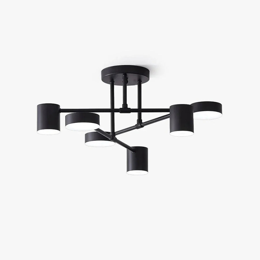 Zane 6-Light Geometric Semi-Flush Mount for Low Ceilings by AUVIELIGHT