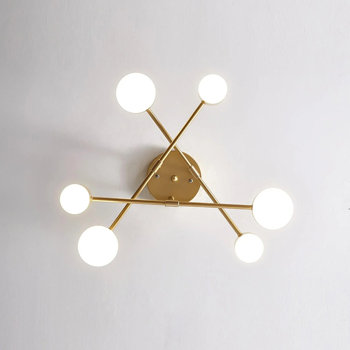 Zane 6-Light Geometric Semi-Flush Mount for Low Ceilings by AUVIELIGHT