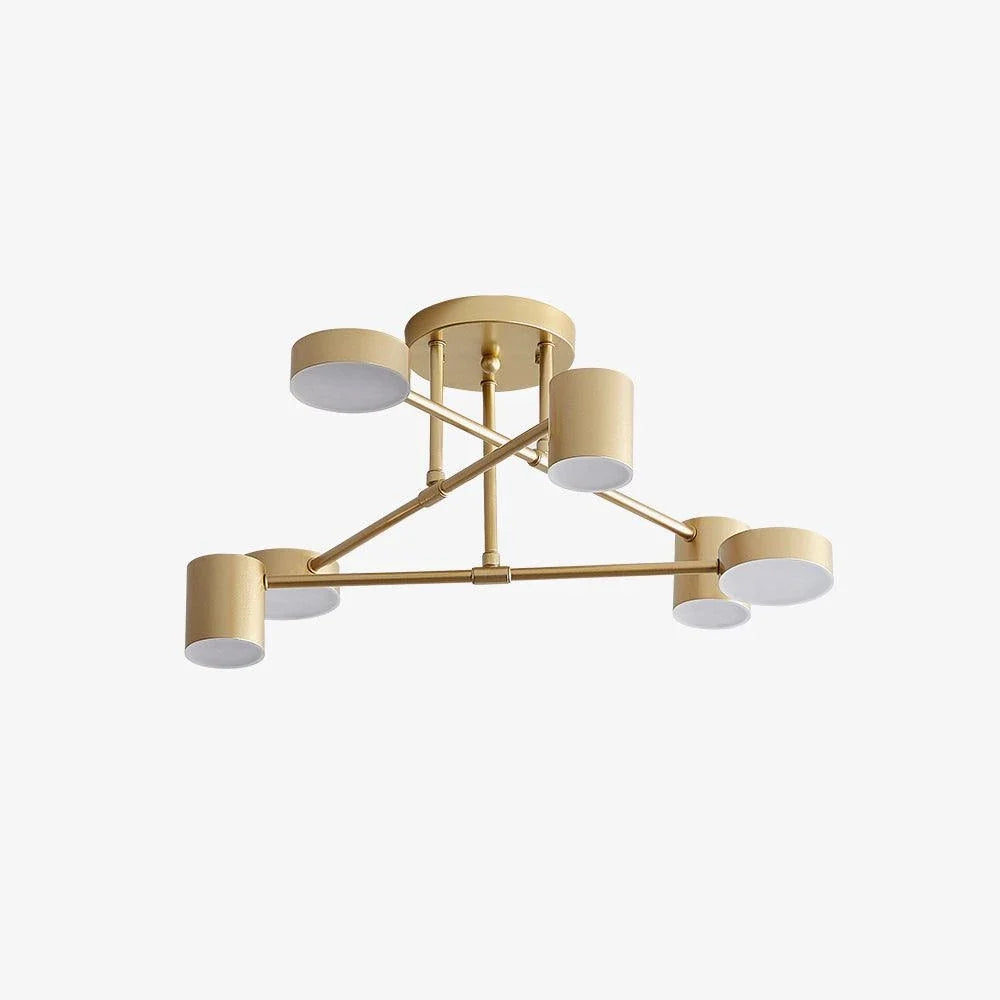 Zane 6-Light Geometric Semi-Flush Mount for Low Ceilings by AUVIELIGHT