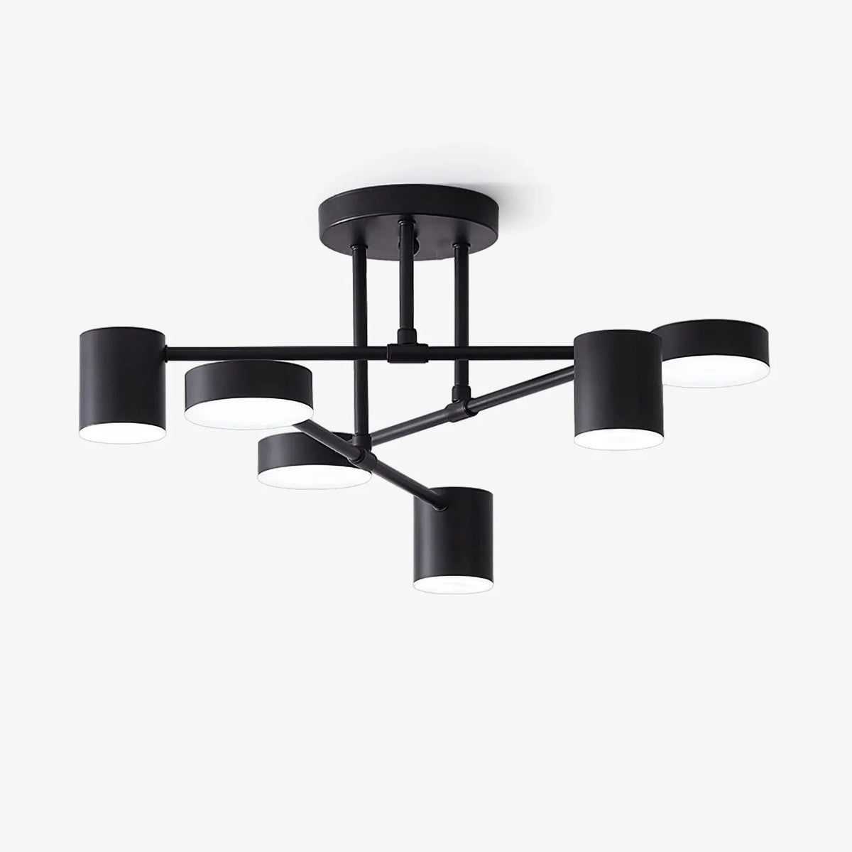 Zane 6-Light Geometric Semi-Flush Mount for Low Ceilings by AUVIELIGHT