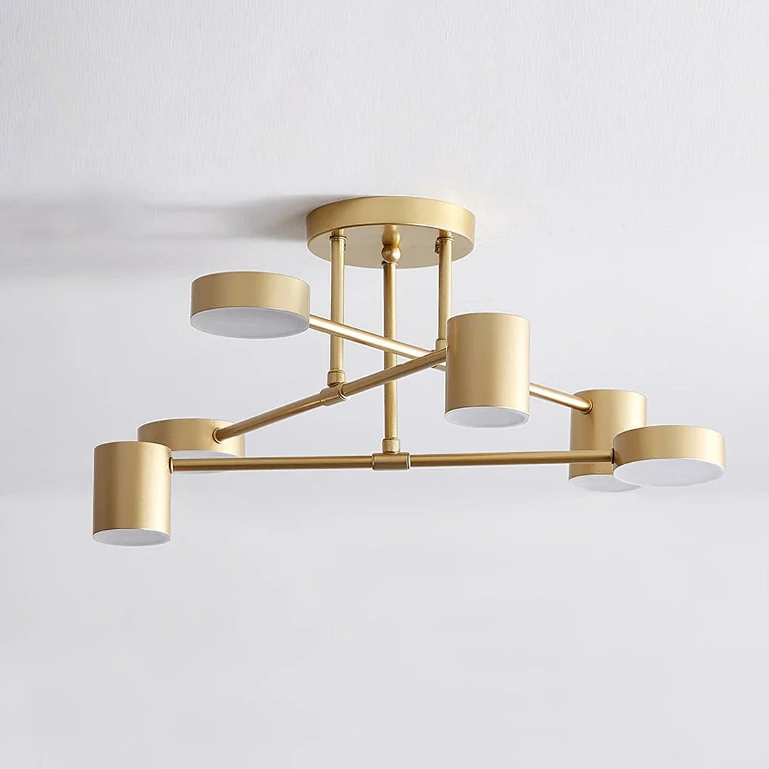 Zane 6-Light Geometric Semi-Flush Mount for Low Ceilings by AUVIELIGHT