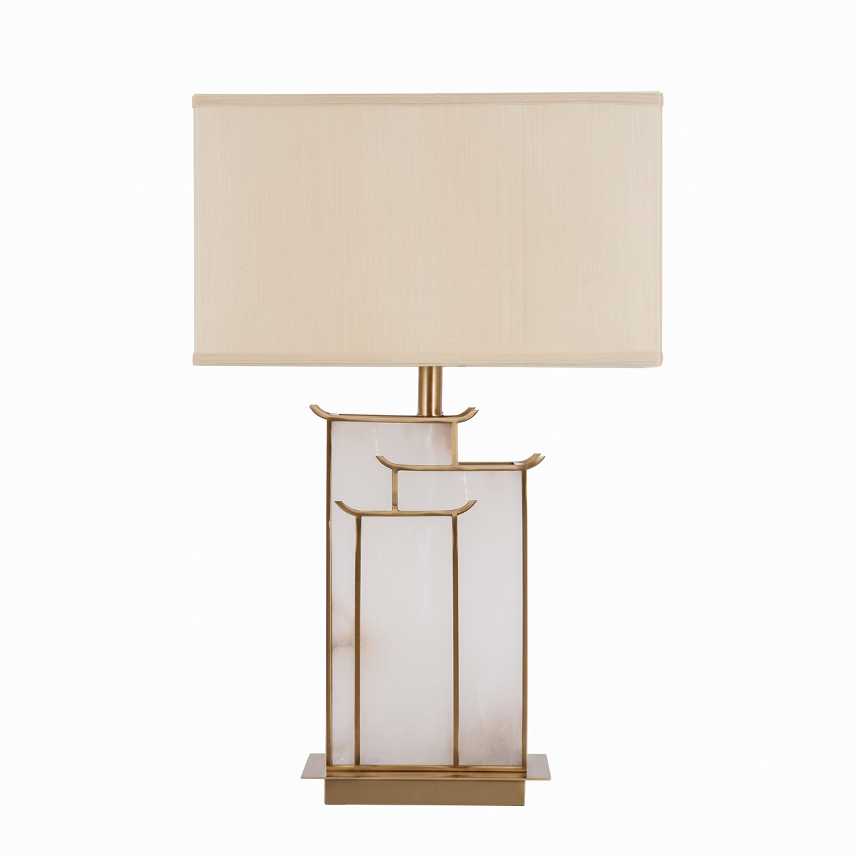 Zen Horizon Table Lamp for Living Room by AUVIELIGHT, ∅ 15.7"xH 26.7" / Gold+White / AU plug and 3 other sizes