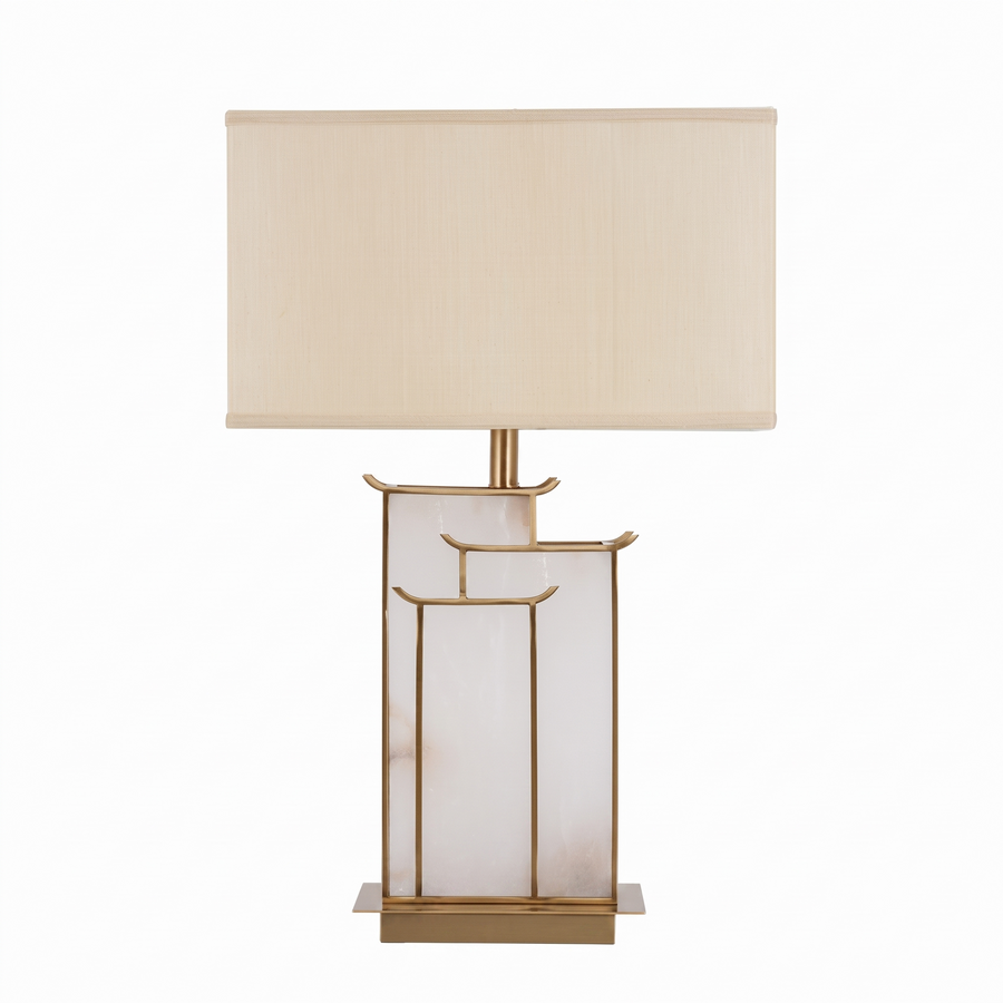 Zen Horizon Table Lamp for Living Room by AUVIELIGHT, ∅ 15.7"xH 26.7" / Gold+White / AU plug and 3 other sizes