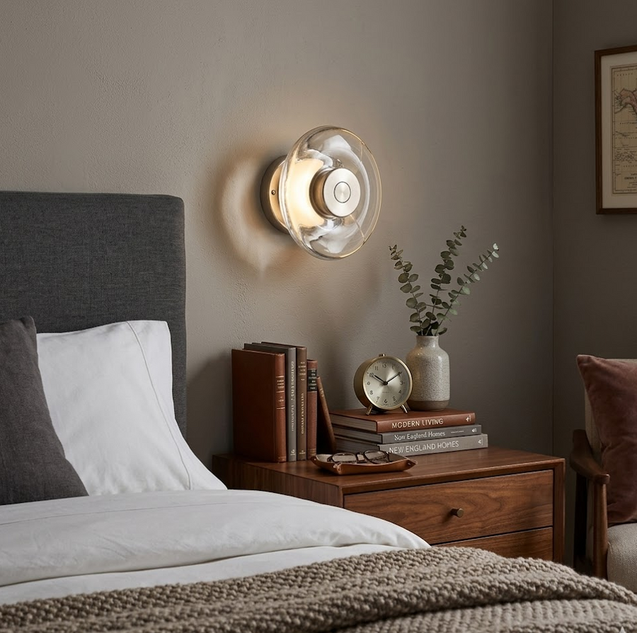 Disc Wall Sconce in crystal for Hallway by AUVIELIGHT