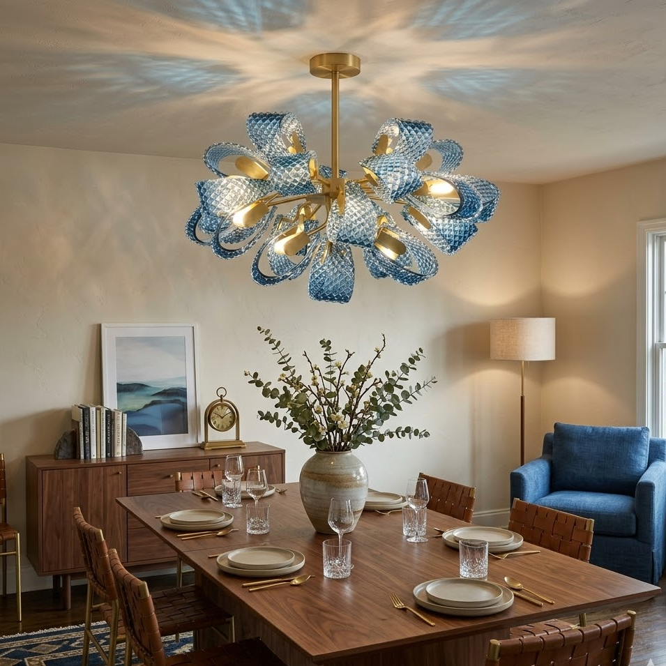 Ribbon Chandelier in textured for Dining Room by AUVIELIGHT