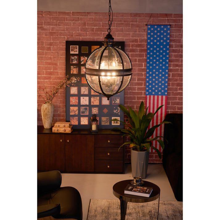 Globe Cage Chandelier in brass for Dining Room by AUVIELIGHT