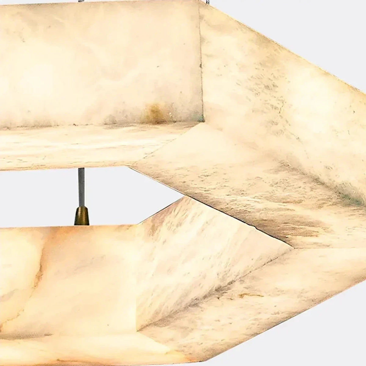 2-Tier Hexagon Chandelier in alabaster for Dining Room light fixture by AUVIELIGHT