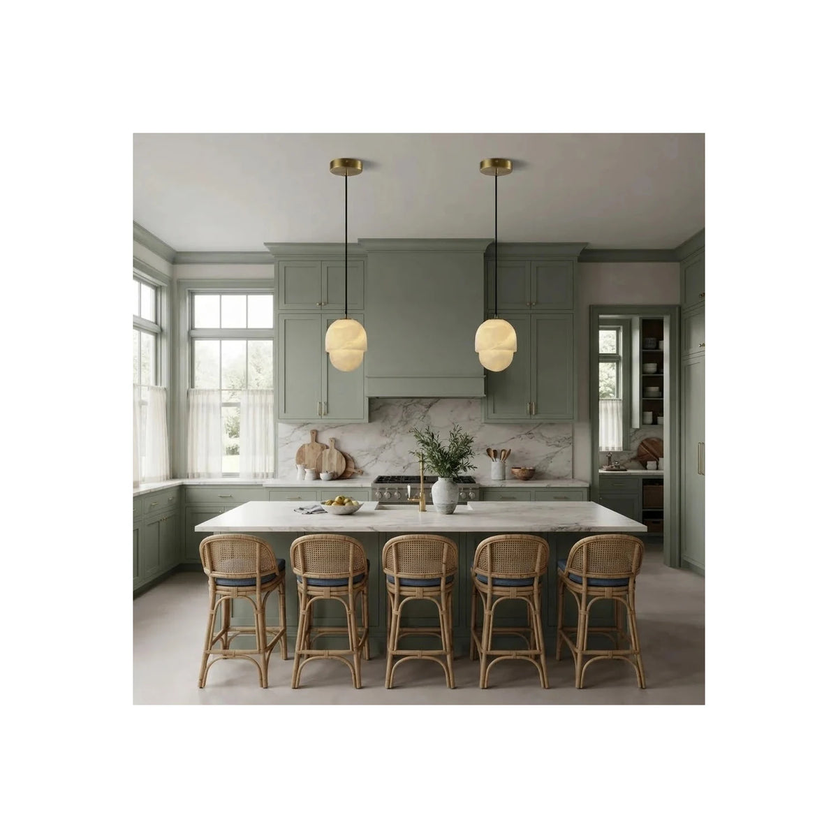 Acorn Alabaster Pendant Light by AUVIELIGHT