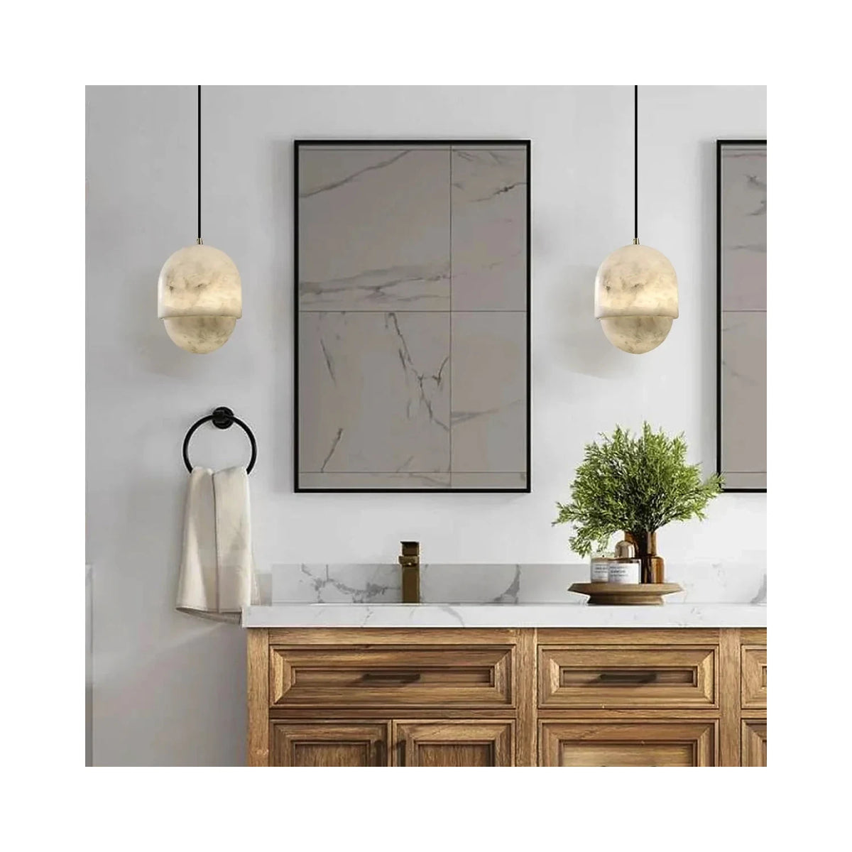 Acorn Alabaster Pendant Light by AUVIELIGHT