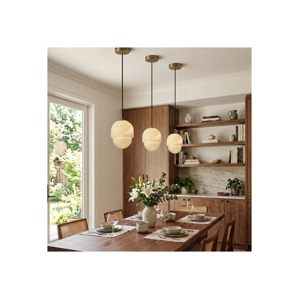 Acorn Alabaster Pendant Light by AUVIELIGHT