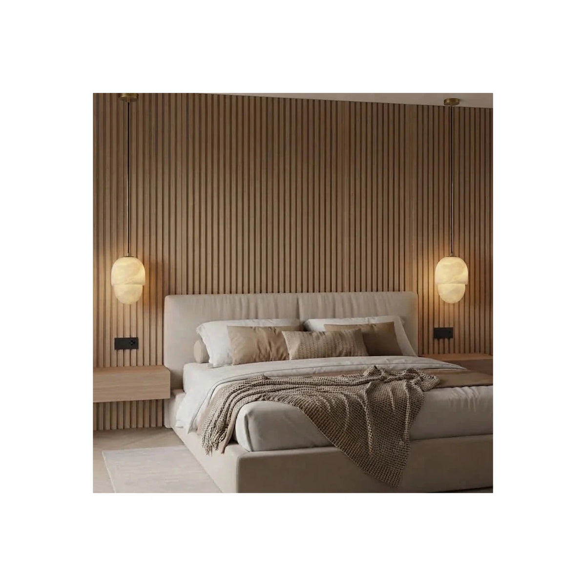 Acorn Alabaster Pendant Light by AUVIELIGHT