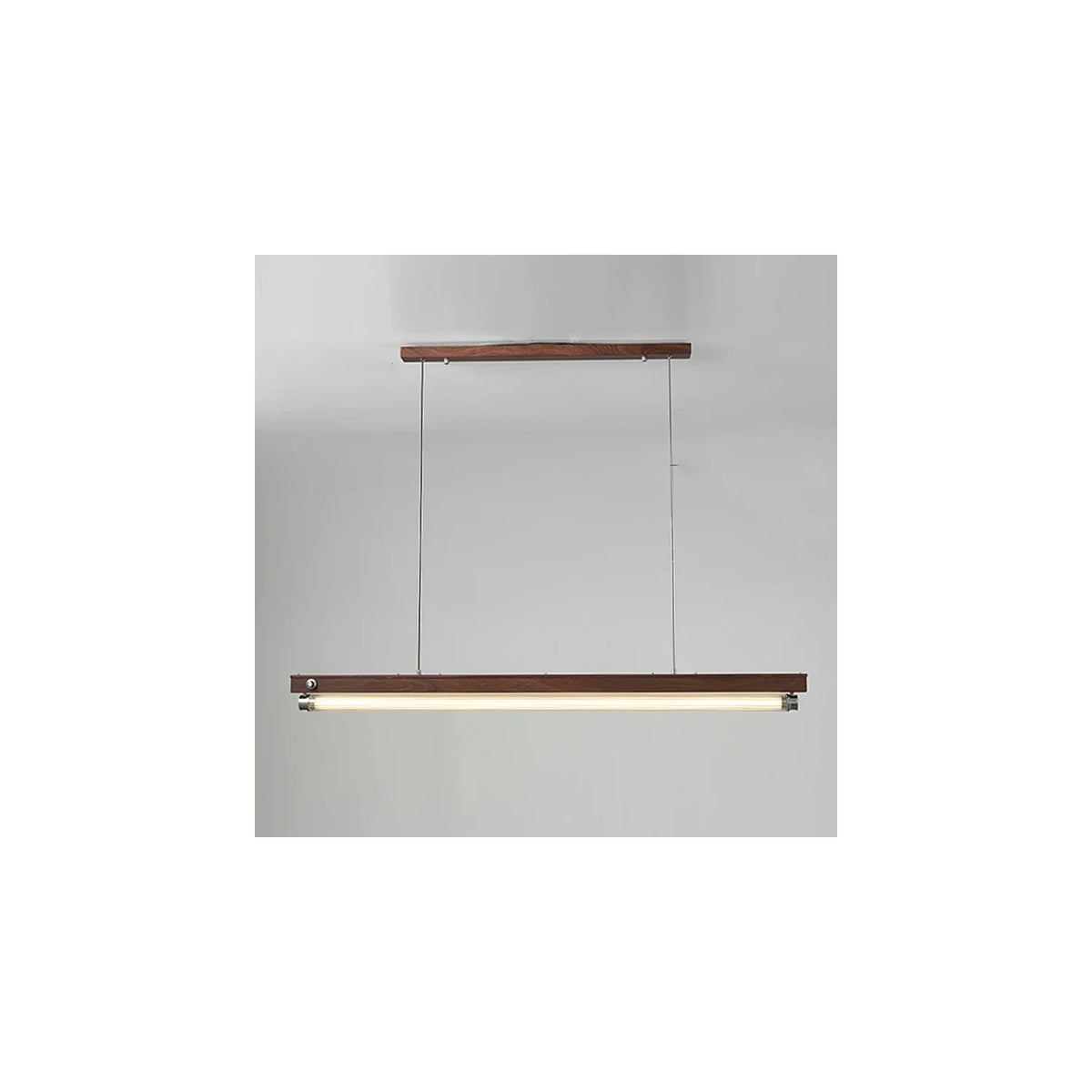AeroStrip Modern Kitchen Island Hanging Light by AUVIELIGHT, L 47.2″ × H 59″ / Walnut color