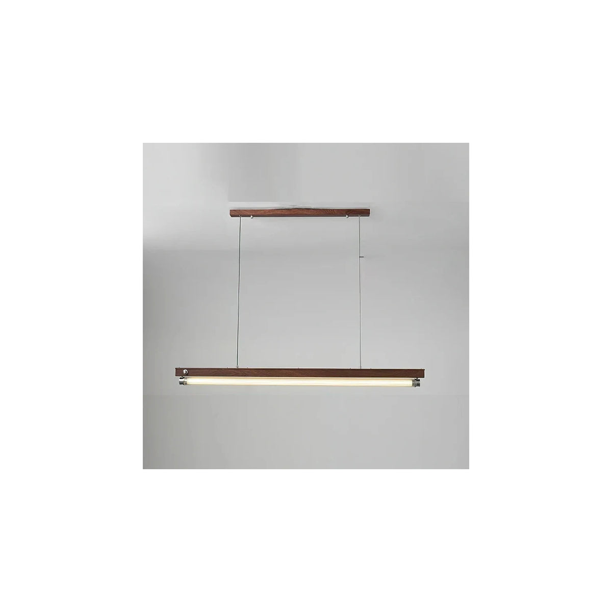 AeroStrip Modern Kitchen Island Hanging Light by AUVIELIGHT, L 31.5″ × H 59″ / Walnut color