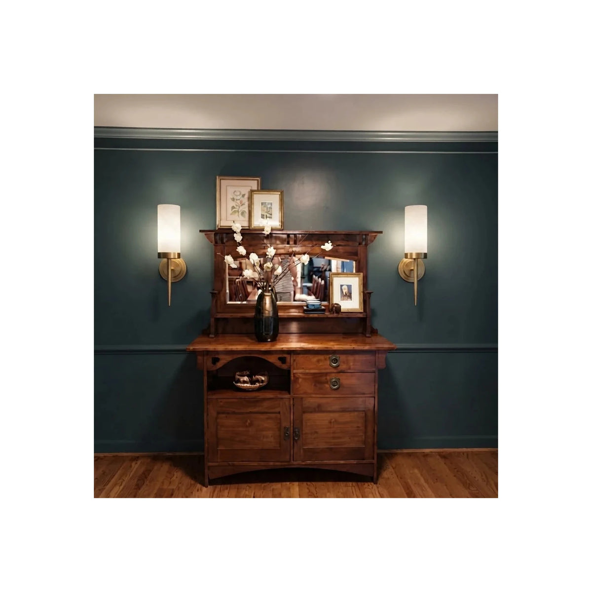 Aethel Alabaster Torch Wall Sconce light fixture by AUVIELIGHT