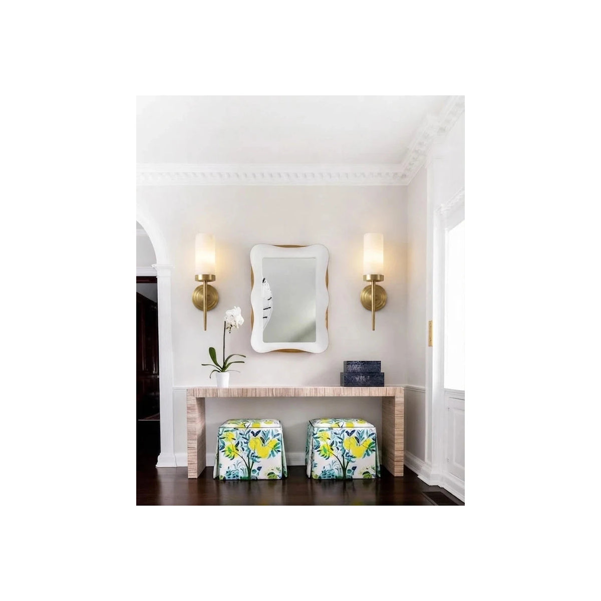 Aethel Alabaster Torch Wall Sconce light fixture by AUVIELIGHT