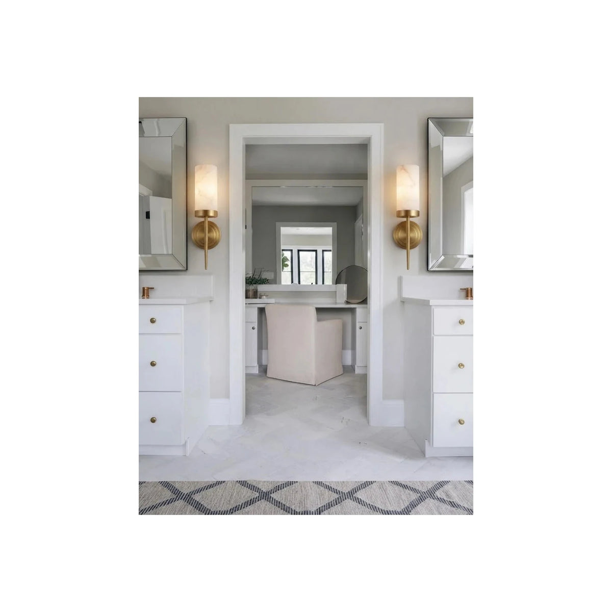 Aethel Alabaster Torch Wall Sconce light fixture by AUVIELIGHT