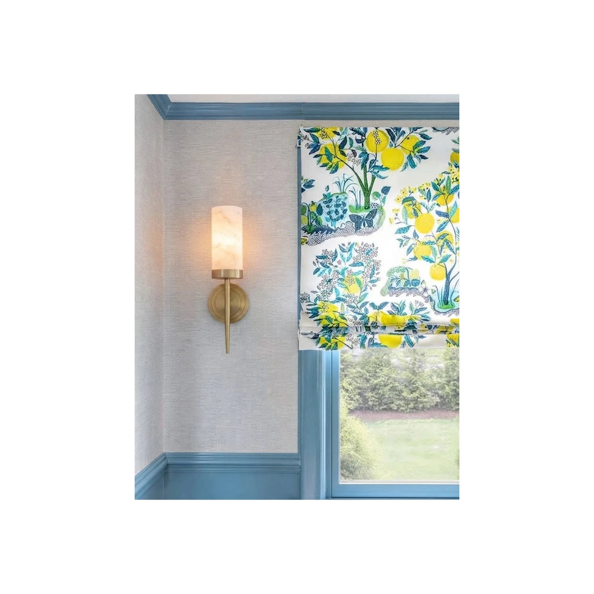 Aethel Alabaster Torch Wall Sconce light fixture by AUVIELIGHT