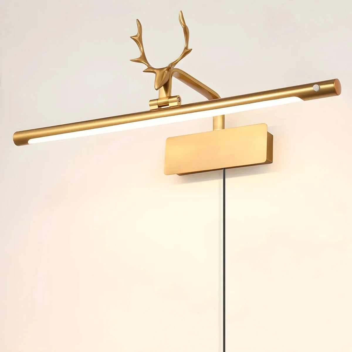 Antler Gallery Light for Living Room by AUVIELIGHT, ∅ 15.7" x H 8.7" / Gold & Warm Light / AU Plug and 11 other sizes