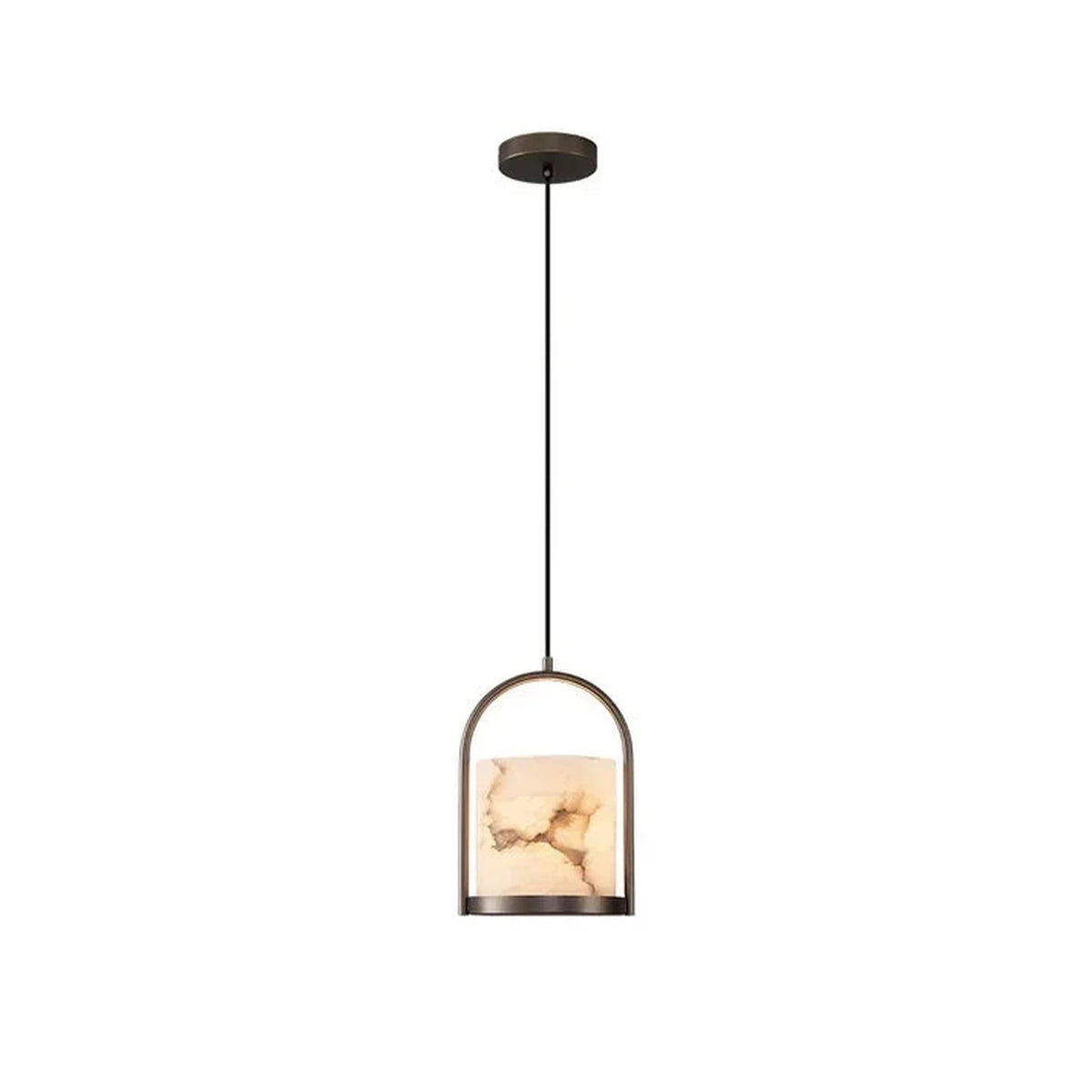 Arched Cylinder Pendant Light in alabaster for Kitchen Island by AUVIELIGHT