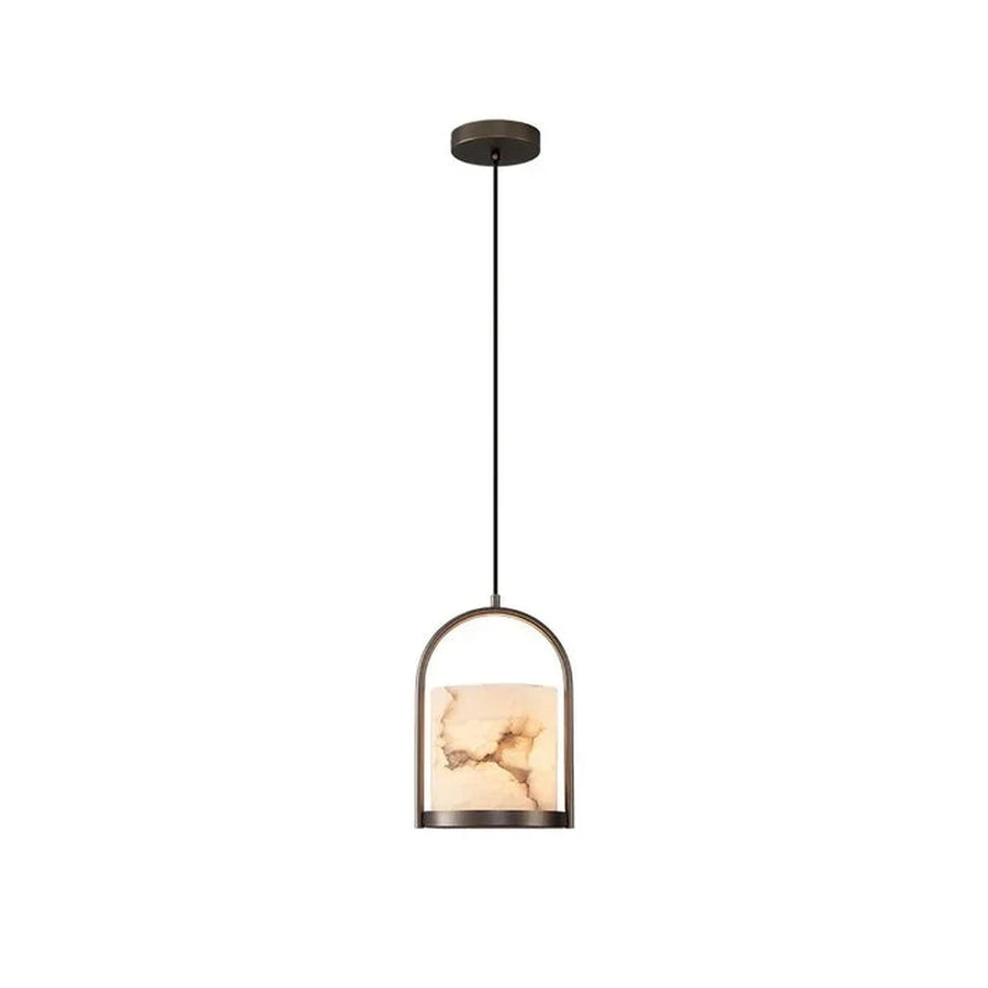 Arched Cylinder Pendant Light in alabaster for Kitchen Island by AUVIELIGHT