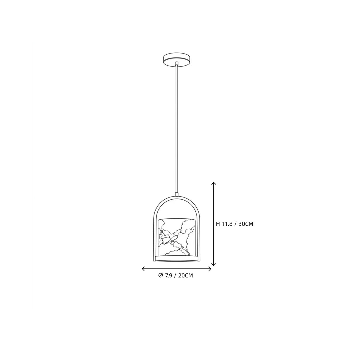 Arched Cylinder Pendant Light in alabaster for Kitchen Island by AUVIELIGHT