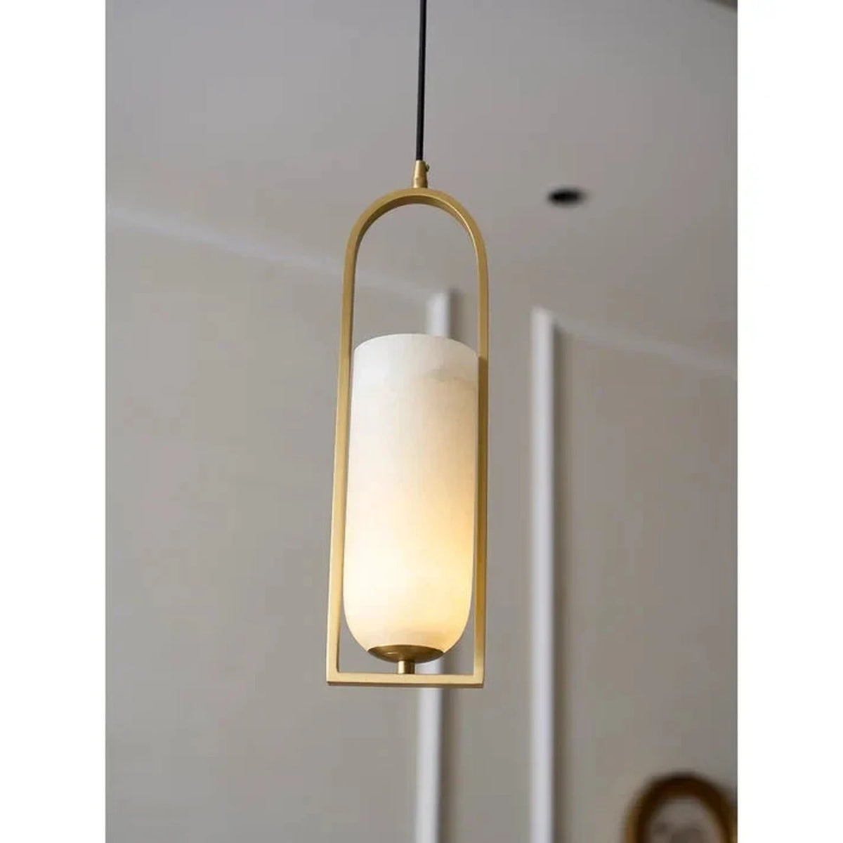 Arched Pendant Light in alabaster for Kitchen Island by AUVIELIGHT