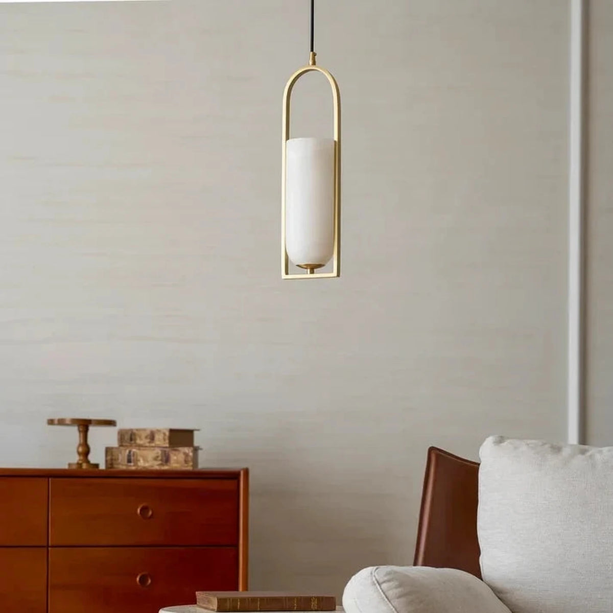 Arched Pendant Light in alabaster for Kitchen Island by AUVIELIGHT
