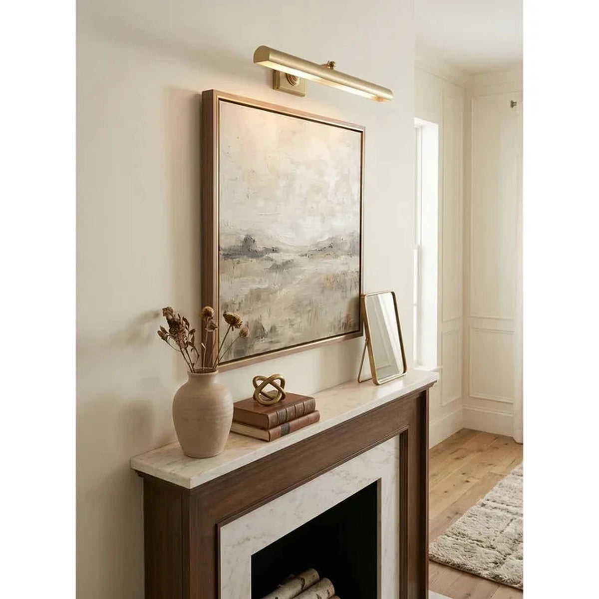 Architectural Picture Light in brushed brass for Living Room by AUVIELIGHT