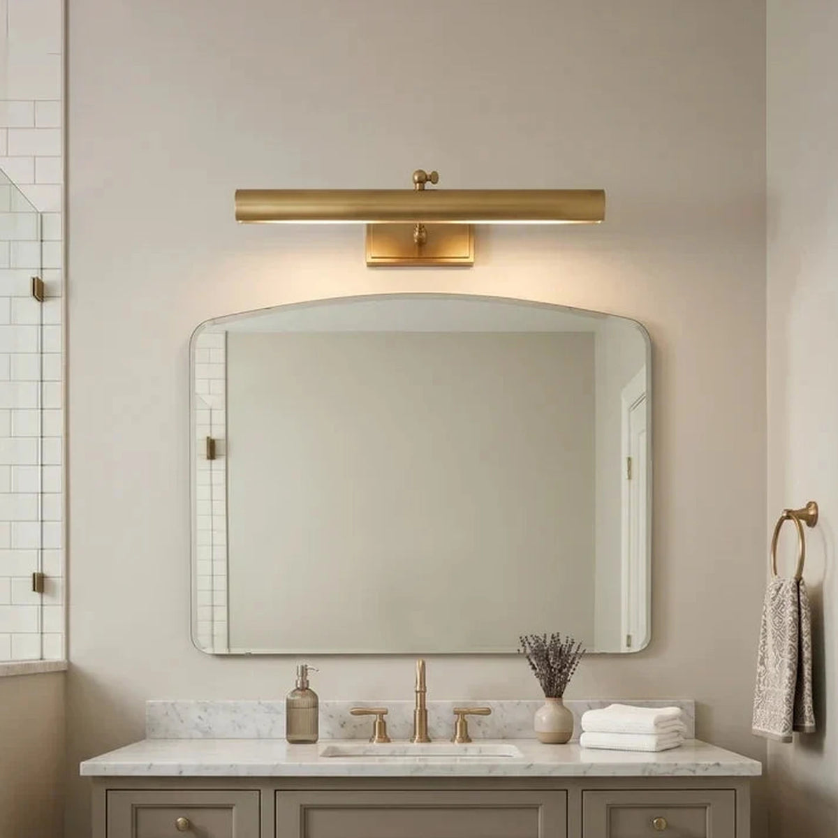 Architectural Picture Light in brushed brass for Living Room by AUVIELIGHT