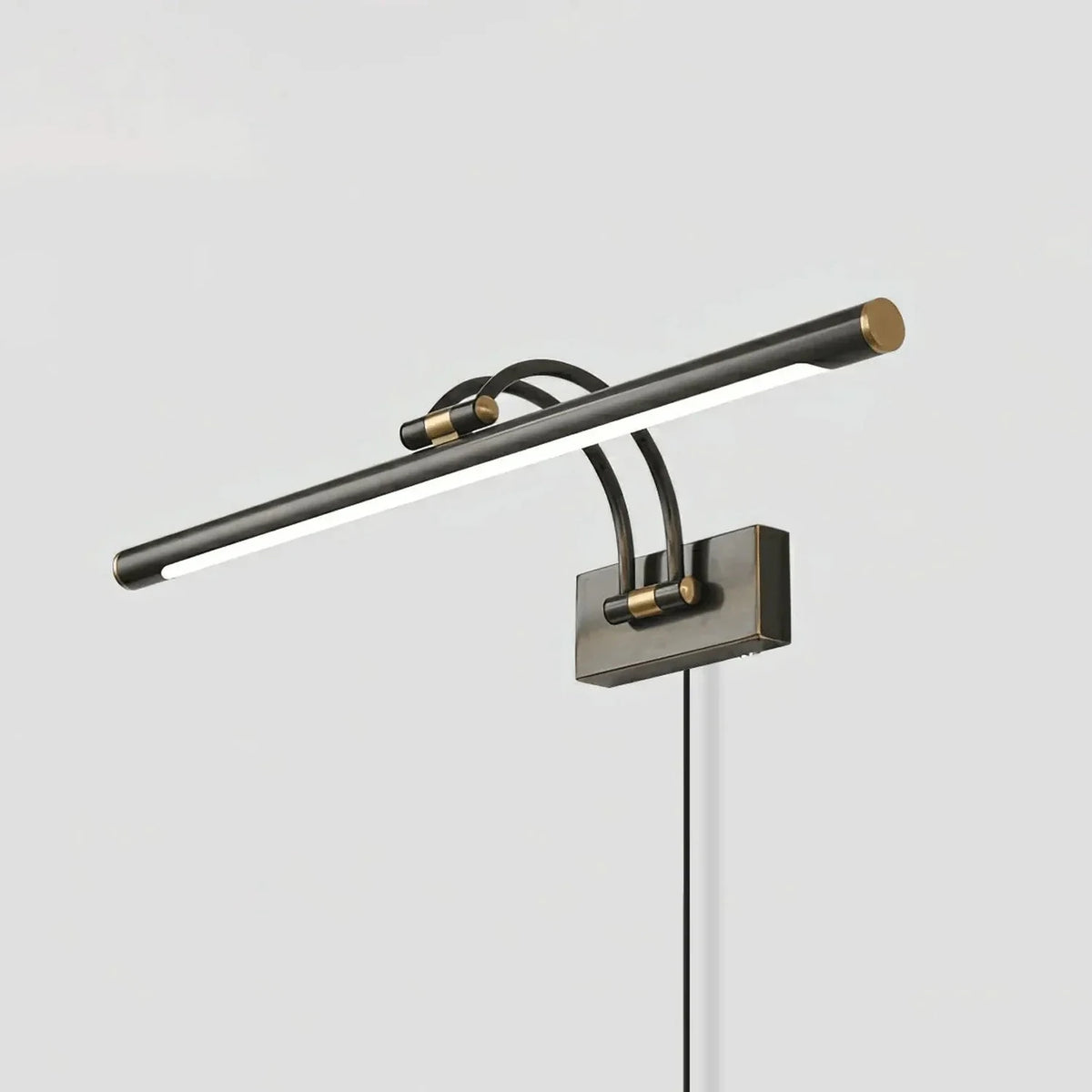 Artwork Display Curved Picture Light in brass for Living Room by AUVIELIGHT, L 13.8" x H 7.1" / L 35cm x H 18cm / Dark bronze & Warm Light / AU